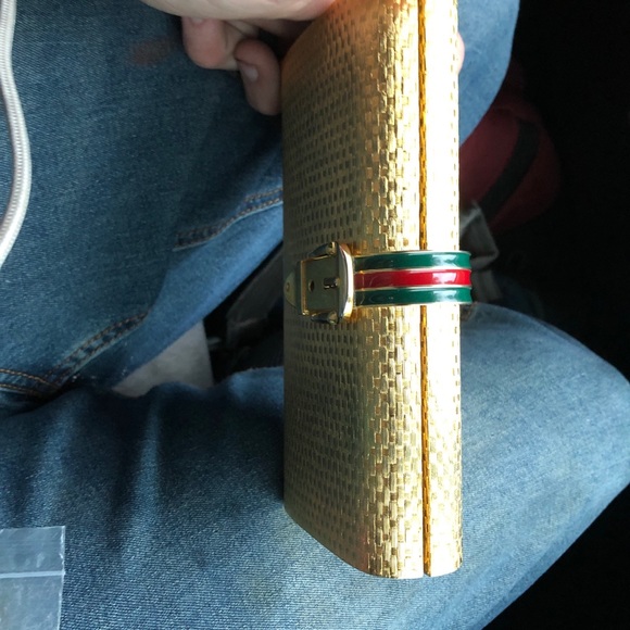 VINTAGE GUCCI MINAUDIERE GOLD METAL CLUTCH - Picture 3 of 6